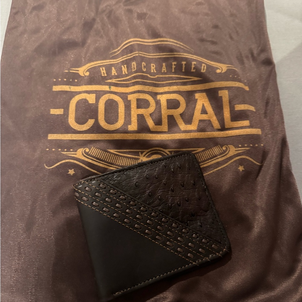 Corral Men's Dark Brown Leather Card Holder